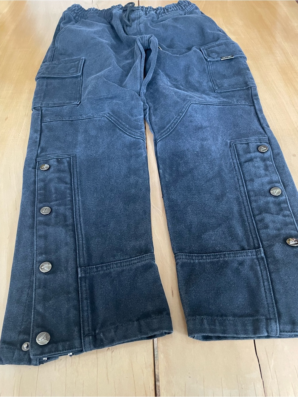 APTHCRY Black Canvas Cargo Pants